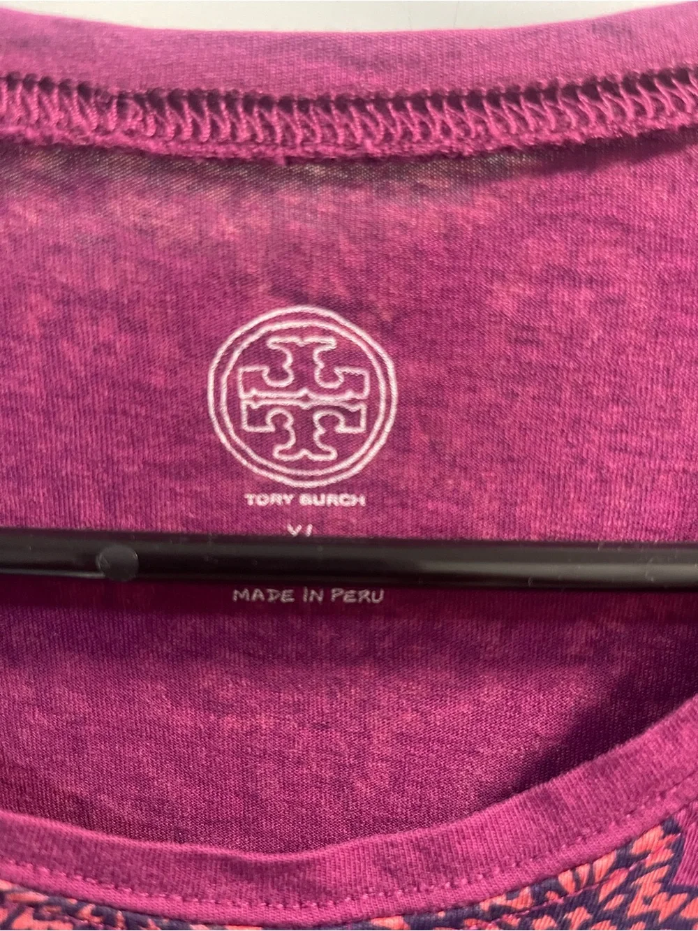 Tory Burch Pink Floral Medallion Long Sleeve Tee